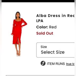 LPA ALBA Dress in Red NWT